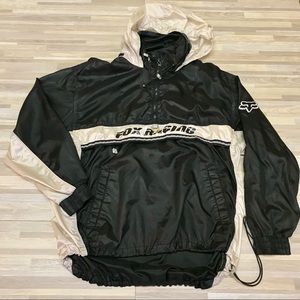 Fox racing hooded windbreaker jacket 1/2 zipper  M